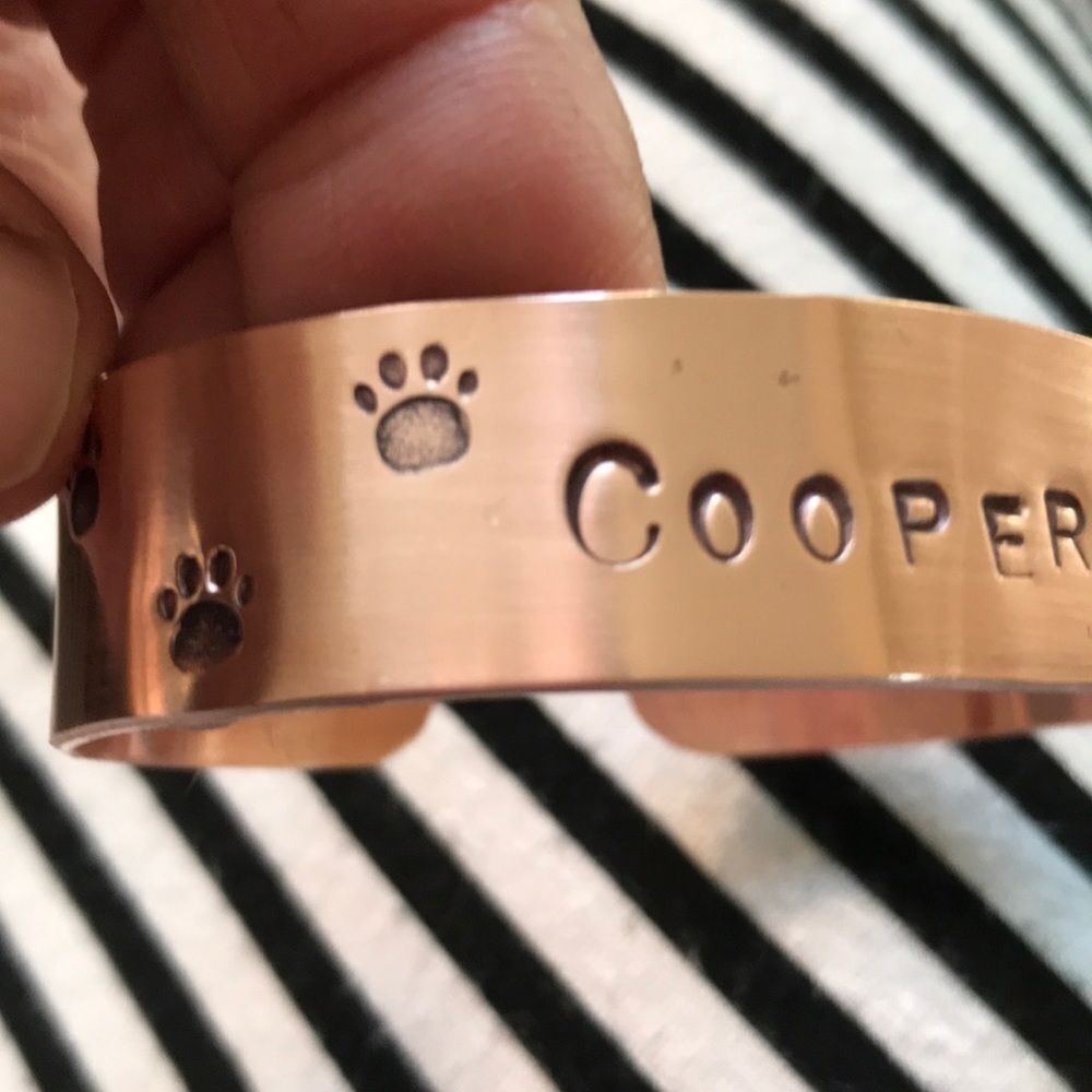 Natural copper Cuff bracelet, Dog Lover, Cat Lover, Personalized, NEW, Handmade - Picture 4 of 4